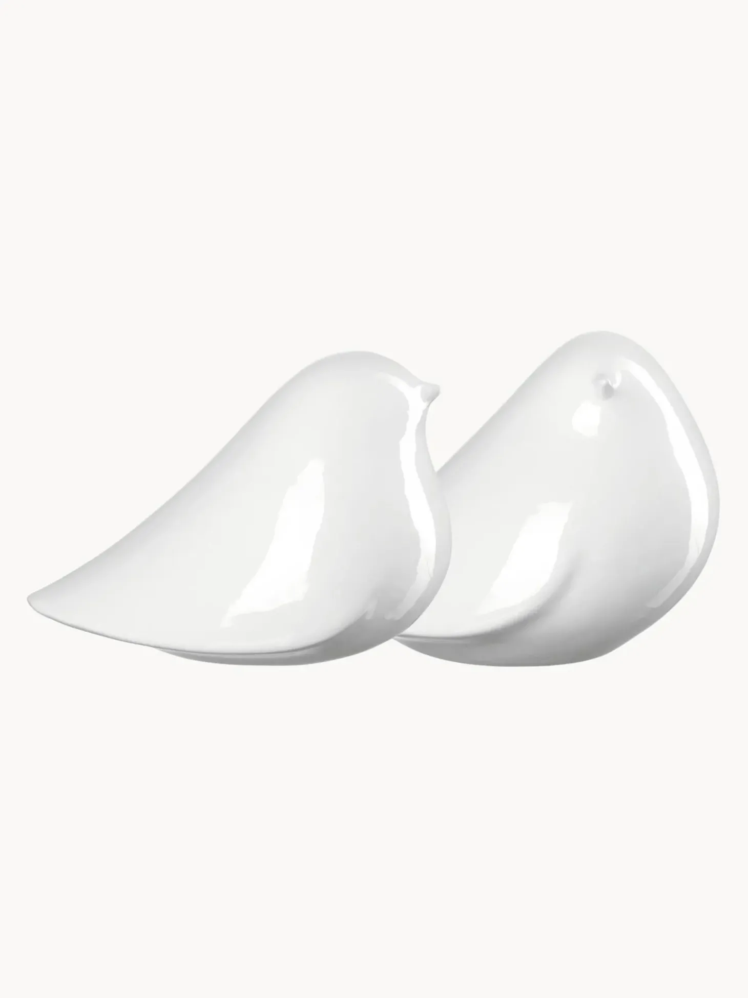 Set 2 Uccelli Decorativi In Porcellana Alassio