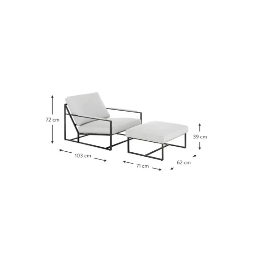 Set Da Salotto Con Struttura In Metallo Andy 2 Pz*Westwing Collection Fashion