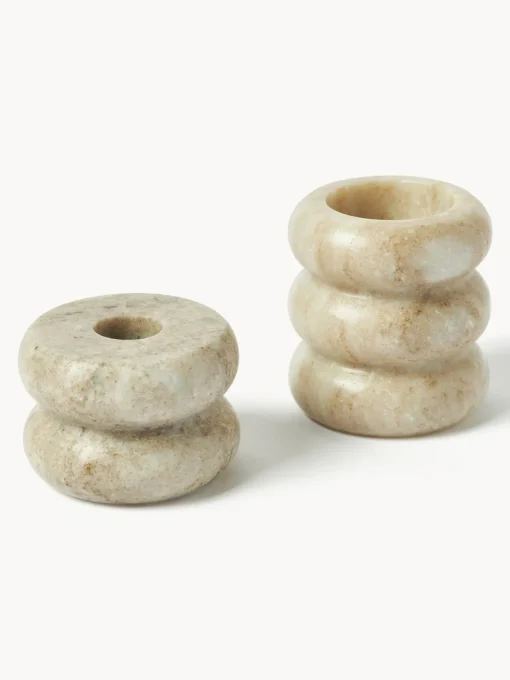 Set Portacandele In Marmo 2 In 1 Orta