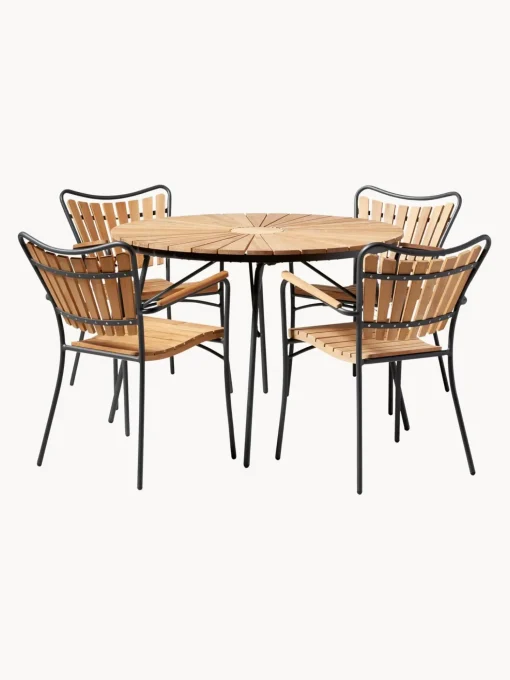 Set Salotto Da Giardino In Legno Di Teak Ellen 5 Pz