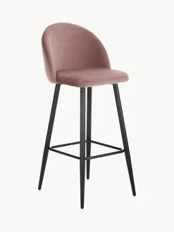 Sgabello Alto Rosa Amy In Velluto