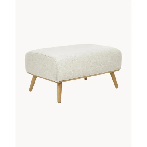 Sgabello Con Rivestimento In Lana E Piedini In Legno Archie*Westwing Collection Hot