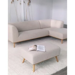 Sgabello Con Rivestimento In Lana E Piedini In Legno Archie*Westwing Collection Hot