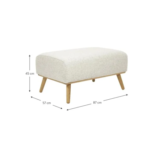 Sgabello Con Rivestimento In Lana E Piedini In Legno Archie*Westwing Collection Hot
