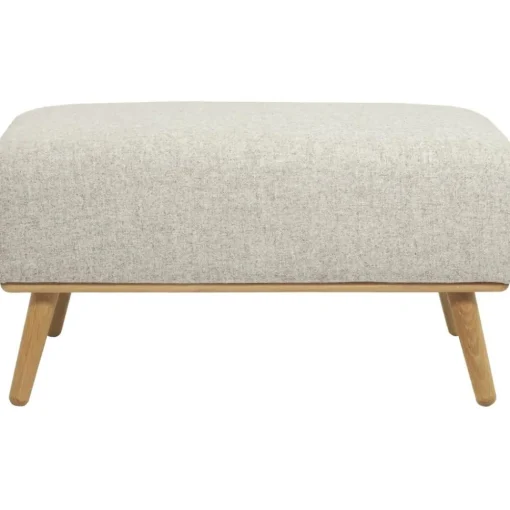 Sgabello Con Rivestimento In Lana E Piedini In Legno Archie*Westwing Collection Hot