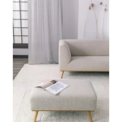 Sgabello Con Rivestimento In Lana E Piedini In Legno Archie*Westwing Collection Hot