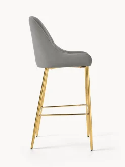 Sgabello Cucina In Velluto Grigio Ava