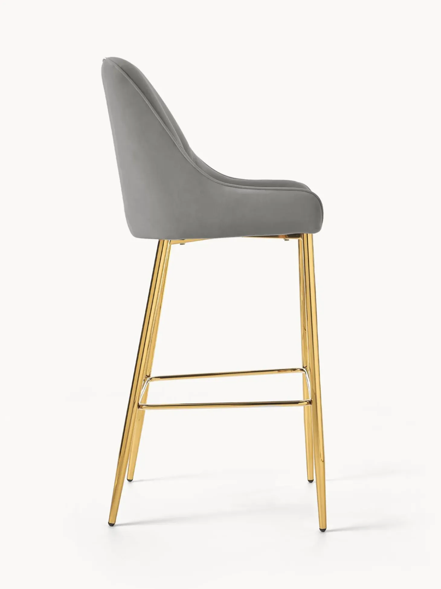 Sgabello Cucina In Velluto Grigio Ava