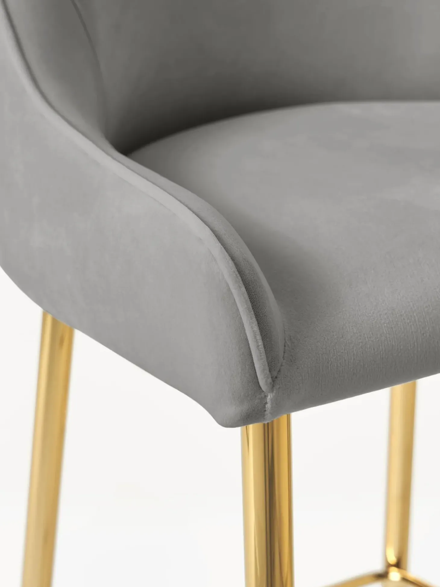 Sgabello Cucina In Velluto Grigio Ava