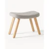 Sgabello Imbottito Con Gambe In Legno Wing*Westwing Collection New