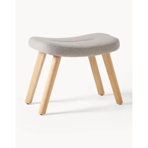 Sgabello Imbottito Con Gambe In Legno Wing*Westwing Collection New