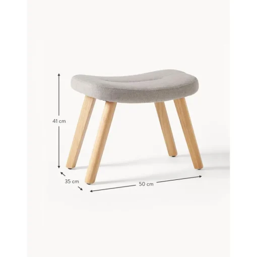 Sgabello Imbottito Con Gambe In Legno Wing*Westwing Collection New