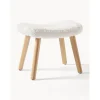 Sgabello Imbottito In Teddy Con Gambe In Legno Wing*Westwing Collection Outlet