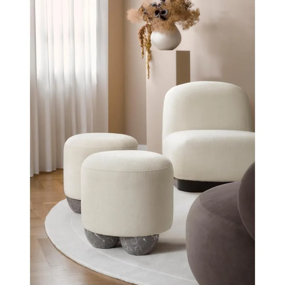 Sgabello Imbottito Lino*Westwing Collection Outlet