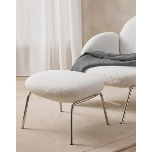Sgabello In Boucle Con Piedini In Metallo Luan*Westwing Collection Fashion