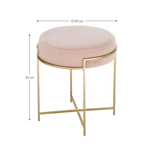 Sgabello In Velluto Con Struttura In Metallo Madeleine*Westwing Collection Sale