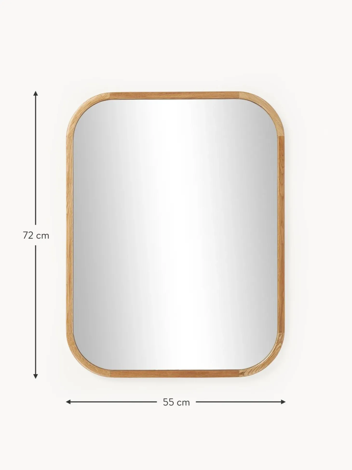 Specchio Da Parete Con Cornice In Legno Di Quercia Levan