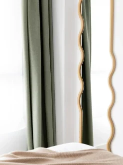 Specchio Da Parete Ondulato In Legno Stream