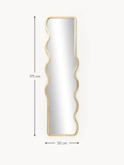 Specchio Da Parete Ondulato In Legno Stream