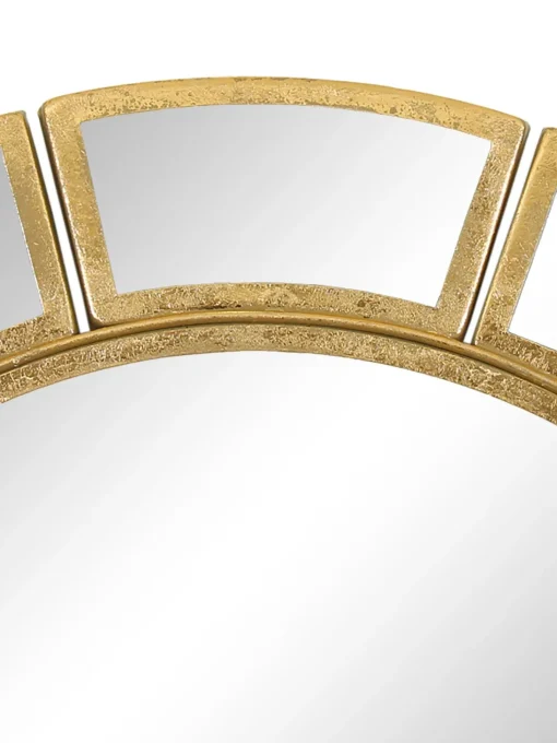 Specchio Da Parete Rotondo Con Cornice Dorata Dinus