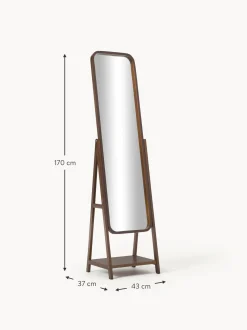 Specchio Da Terra Con Cornice E Ripiano In Legno Matteo
