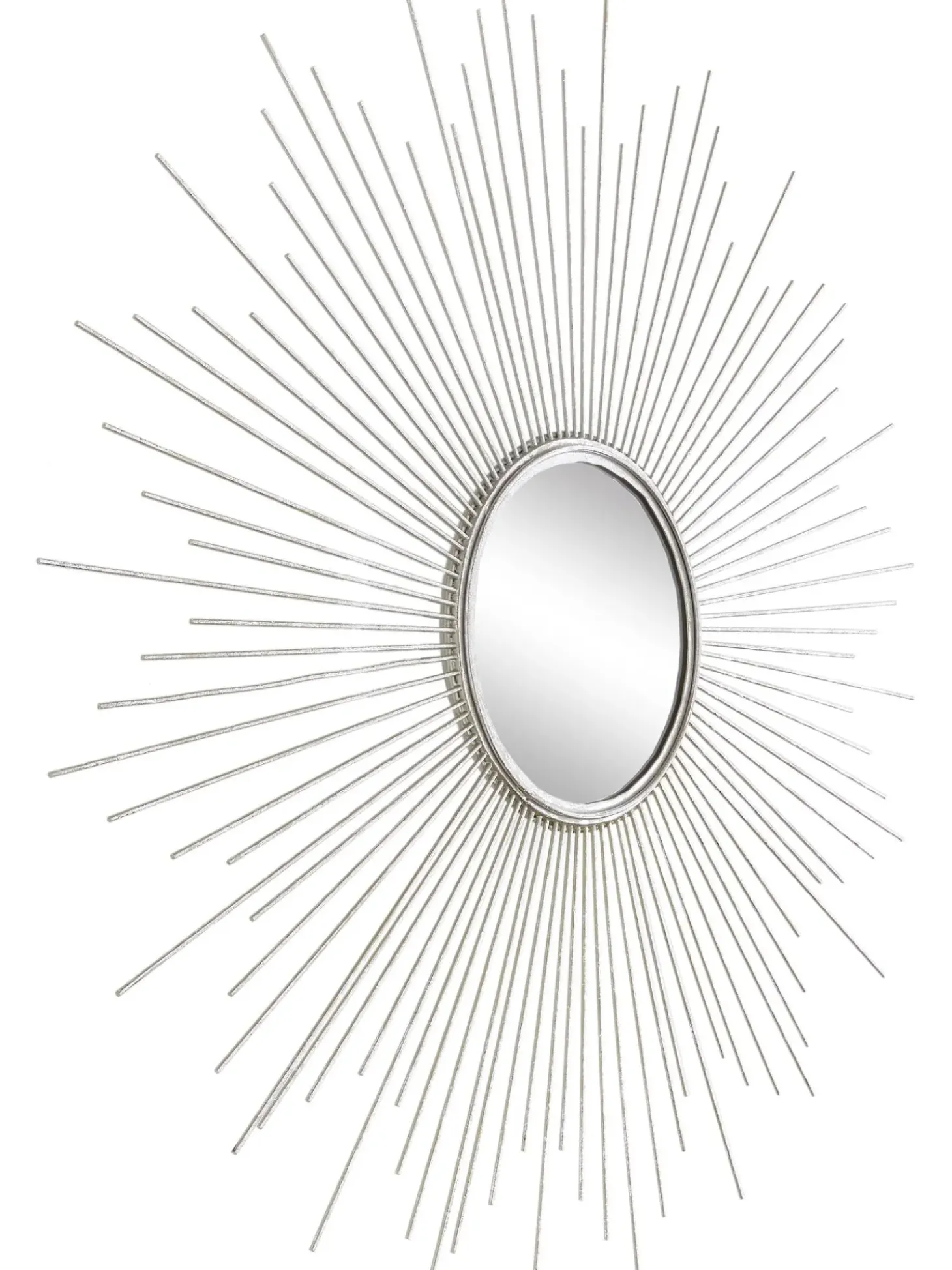 Specchio Decorativo Con Cornice In Metallo Argentato Ella