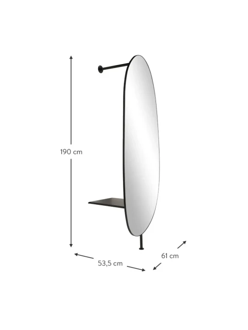 Specchio Moderno Da Parete Con Ripiano In Metallo Ophelia