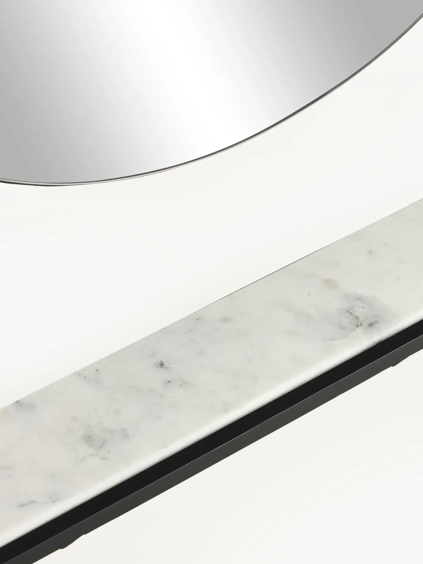 Specchio Ovale Da Parete Con Mensola In Marmo Verena