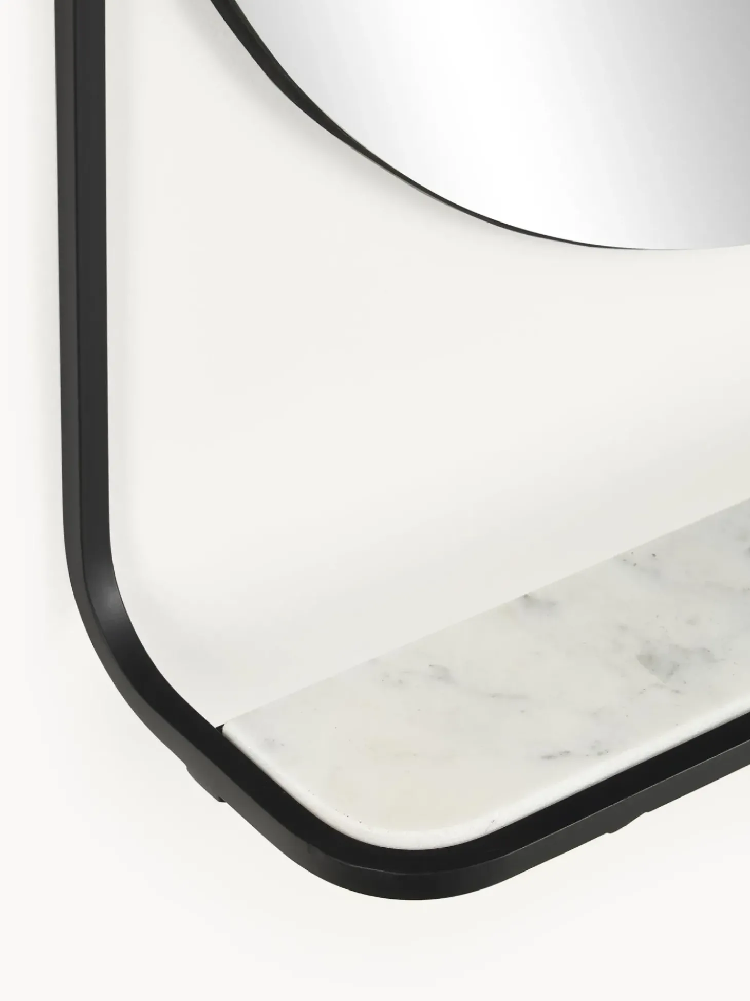 Specchio Ovale Da Parete Con Mensola In Marmo Verena