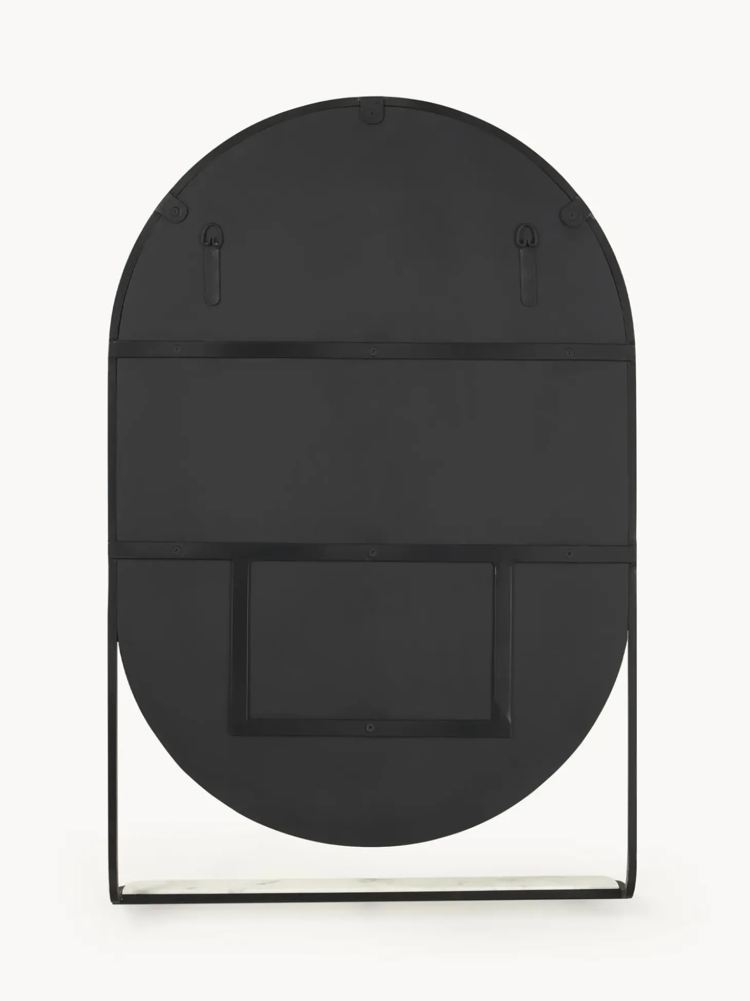 Specchio Ovale Da Parete Con Mensola In Marmo Verena