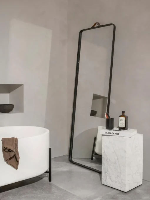 Specchio Rettangolare Da Parete Con Cornice In Alluminio Nero Norm