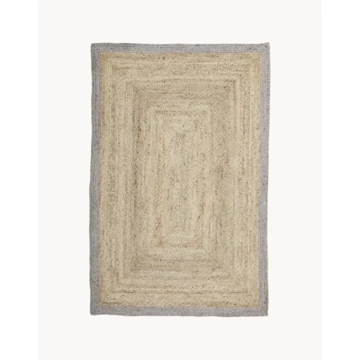 Tappeto In Juta Taftato A Mano Con Bordo Grigio Shanta*Westwing Collection Discount