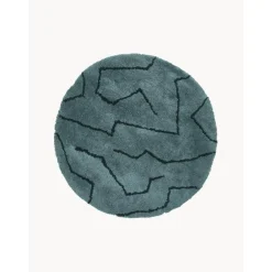 Tappeto Rotondo A Pelo Lungo Blu Petrolio Davin, Fatto A Mano*Westwing Collection Discount