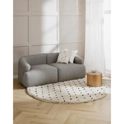 Tappeto Rotondo E Soffice A Pelo Lungo A Pois Ayana*Westwing Collection Best