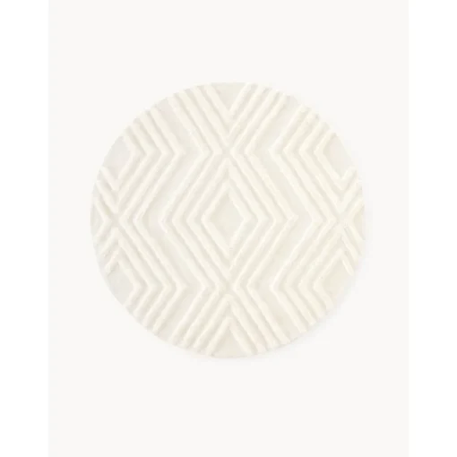 Tappeto Rotondo In Cotone Con Struttura In Rilievo Ziggy*Westwing Collection Discount