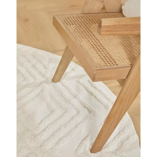 Tappeto Rotondo In Cotone Con Struttura In Rilievo Ziggy*Westwing Collection Discount