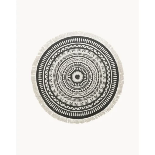 Tappeto Rotondo In Cotone Tessuto A Mano Benji*Westwing Collection New
