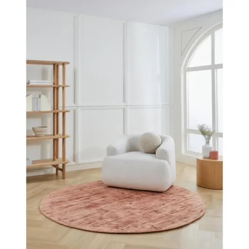 Tappeto Rotondo In Viscosa Tessuto A Mano Jane*Westwing Collection Discount
