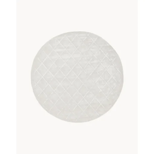 Tappeto Rotondo In Viscosa Con Motivo Rombi Shiny*Westwing Collection New