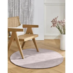 Tappeto Rotondo In Viscosa Tessuto A Mano Jane*Westwing Collection Fashion