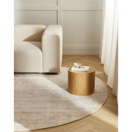 Tappeto Rotondo In Viscosa Tessuto A Mano Jane*Westwing Collection New