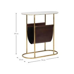 Tavolino Con Piano In Marmo E Portariviste Marmol*Bizzotto Outlet