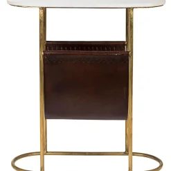 Tavolino Con Piano In Marmo E Portariviste Marmol*Bizzotto Outlet