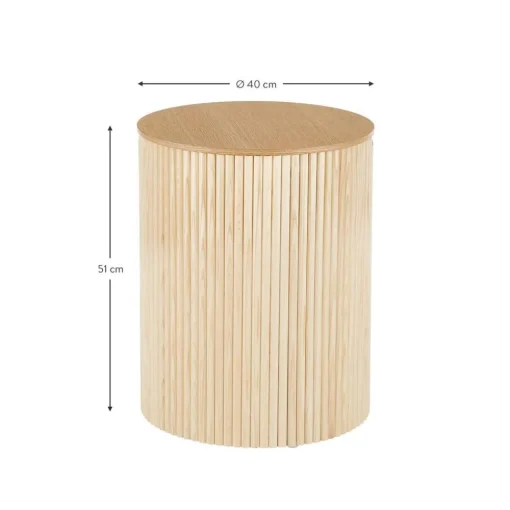 Tavolino Contenitore Rotondo In Legno Nele*Westwing Collection Best