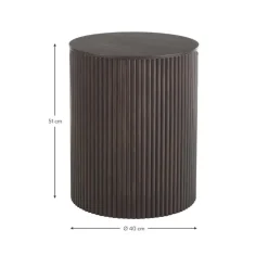 Tavolino Contenitore Rotondo In Legno Nele*Westwing Collection New