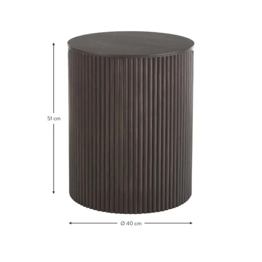 Tavolino Contenitore Rotondo In Legno Nele*Westwing Collection New