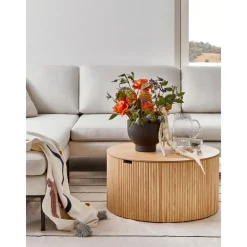 Tavolino Da Salotto Rotondo Con Contenitore Nele*Westwing Collection Hot