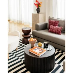 Tavolino Da Salotto Rotondo In Legno Con Vano Contenitore Nele*Westwing Collection Clearance