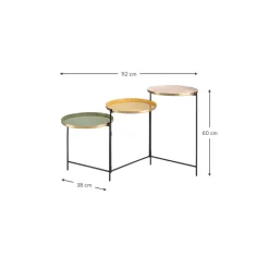 Tavolino Pieghevole Con 3 Piani Amrita*Bizzotto Clearance