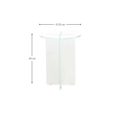 Tavolino Rotondo Con Piano In Vetro Iris*Pastill Discount